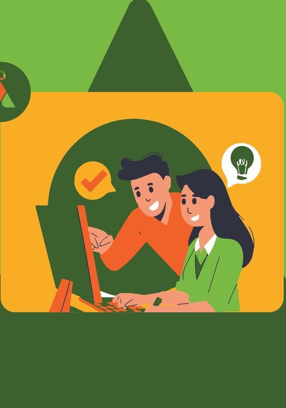 Two colleagues learning together at a computer, representing accessibility training.